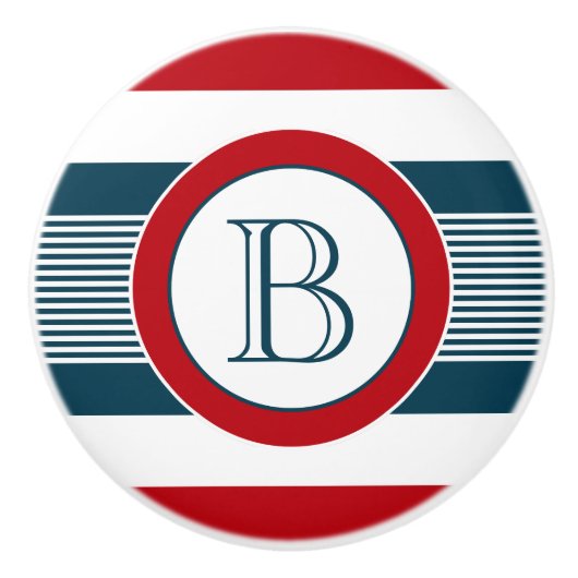 Bouton De Porte En Céramique Monogram design (Devant)
