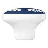 Bouton De Porte En Céramique Monogramme bleu marine élégant (Côté)