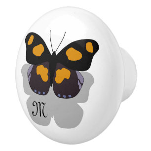 Bouton De Porte En Céramique Monogramme de l'ombre des papillons du fabricant