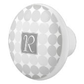 Bouton De Porte En Céramique Monogramme des cercles gris modernes (Droite)