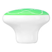 Bouton De Porte En Céramique Monogramme géométrique cool | Ombre Vert bleu et c (Côté)