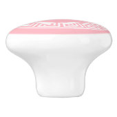 Bouton De Porte En Céramique Monogramme initial du cadre de ligne de clé grecqu (Côté)