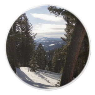 Bouton De Porte En Céramique Montagnes Madison en hiver dans le Montana