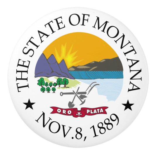 Bouton De Porte En Céramique Montana sign (Devant)