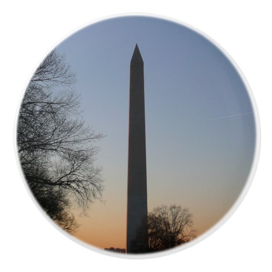 Bouton De Porte En Céramique Monument de Washington au coucher du soleil (Devant)
