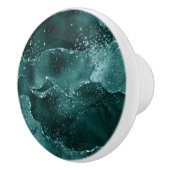 Bouton De Porte En Céramique Moody Agate | Turquoise Vert Malachite Riche Joyau (Droite)