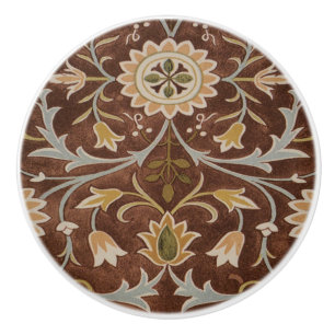 Bouton De Porte En Céramique Morris Little Flower Art Nouveau Détail