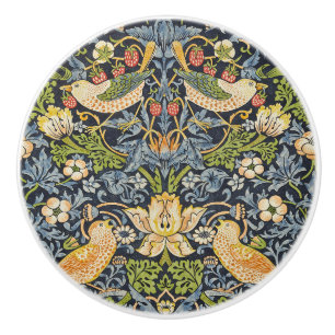 Bouton De Porte En Céramique Morris Voleur de Fraises Bleu Nuit Art Fin Vintage