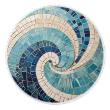 Mosaïque Bleue Océan Abstrait Wave Swirl thème de 