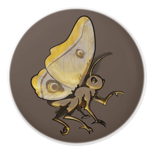 Bouton De Porte En Céramique Moth (Devant)