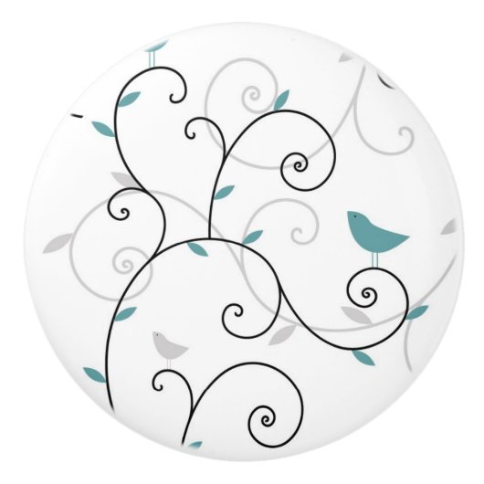 Bouton De Porte En Céramique motif 2 (Devant)