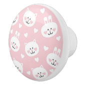 Bouton De Porte En Céramique Motif 2 d'amour (Droite)