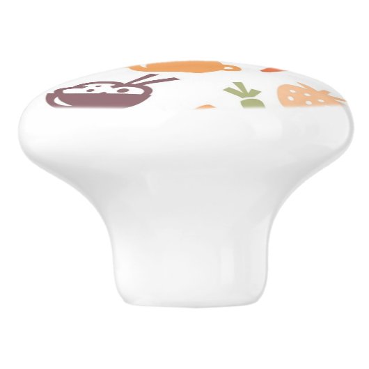 Bouton De Porte En Céramique Motif 2 de nourriture (Côté)