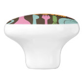 Bouton De Porte En Céramique Motif 3 d'ustensiles de cuisine (Côté)