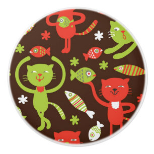 Bouton De Porte En Céramique motif 4