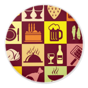 Bouton De Porte En Céramique Motif 4 de nourriture