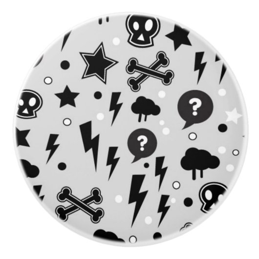 Bouton De Porte En Céramique Motif à la mode (Devant)