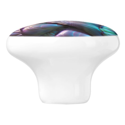 Bouton De Porte En Céramique Motif Abstrait Abalone Shell (Côté)