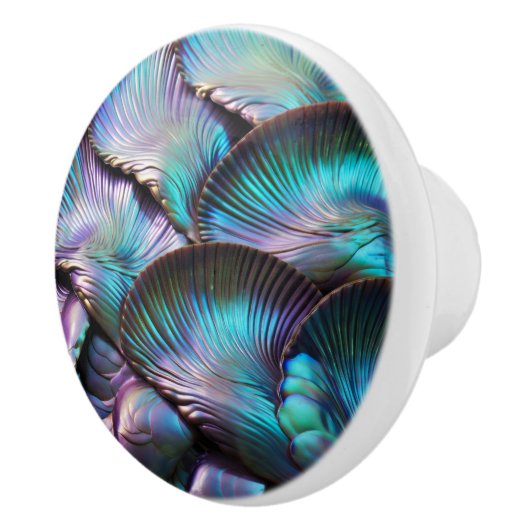Bouton De Porte En Céramique Motif Abstrait Abalone Shell (Droite)