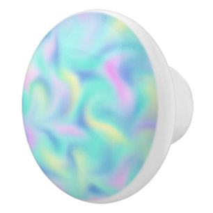 Bouton De Porte En Céramique Motif Abstrait Blurred Pretty Pastel Swirls