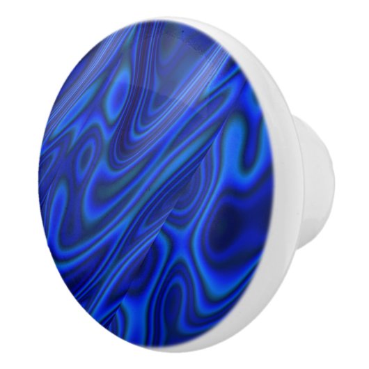 Bouton De Porte En Céramique Motif Abstrait fragile Blue Paua Abalone Shell (Droite)