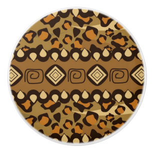 Bouton De Porte En Céramique Motif africain 2 de peau de guépard