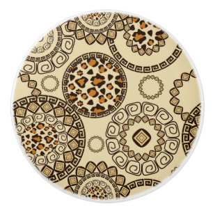 Bouton De Porte En Céramique Motif africain 3 de peau de guépard