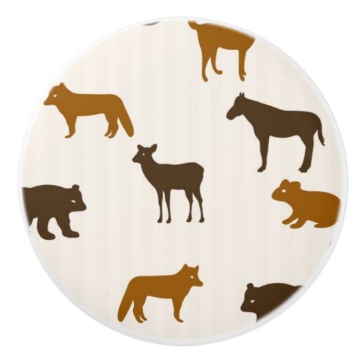 Bouton De Porte En Céramique Motif animal 1 (Devant)