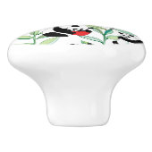 Bouton De Porte En Céramique motif avec de beaux pandas avec des coeurs (Côté)