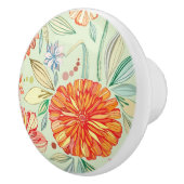 Bouton De Porte En Céramique Motif avec des asters (Droite)