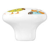 Bouton De Porte En Céramique motif avec des oiseaux (Côté)