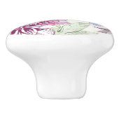 Bouton De Porte En Céramique Motif avec les fleurs roses (Côté)