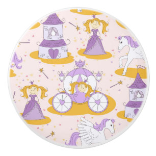 Bouton De Porte En Céramique motif avec une princesse