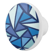 Bouton De Porte En Céramique Motif bleu abstrait de Crsytal de glace (Droite)