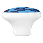 Bouton De Porte En Céramique motif bleu de texture de léopard (Côté)