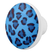 Bouton De Porte En Céramique motif bleu de texture de léopard (Droite)