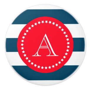 Bouton De Porte En Céramique Motif bleu et blanc