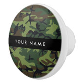 Bouton De Porte En Céramique Motif Camouflage Vert, Votre nom, Personnaliser (Droite)