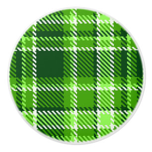 Bouton De Porte En Céramique Motif Checkered de couleur verte