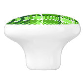 Bouton De Porte En Céramique Motif Checkered de couleur verte (Côté)
