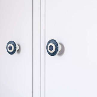 Bouton De Porte En Céramique Motif chinois blanc et bleu antique