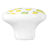 Bouton De Porte En Céramique Motif citrons aquarelles (Côté)