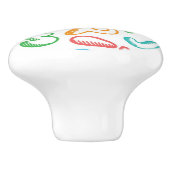 Bouton De Porte En Céramique motif d'alphabet (Côté)