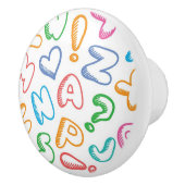 Bouton De Porte En Céramique motif d'alphabet (Droite)