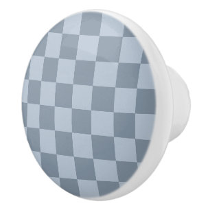 Bouton De Porte En Céramique Motif damier bleu poudre minimaliste