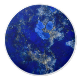 Bouton De Porte En Céramique Motif Dark Lapis Lazuli