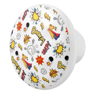 Bouton De Porte En Céramique Motif de bande dessinée de super-héros cool 