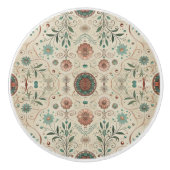 Bouton De Porte En Céramique Motif de Boho Herbs (Devant)