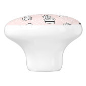 Bouton De Porte En Céramique Motif de Cactus à main fine (Côté)