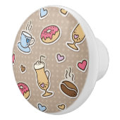 Bouton De Porte En Céramique Motif de café (Droite)